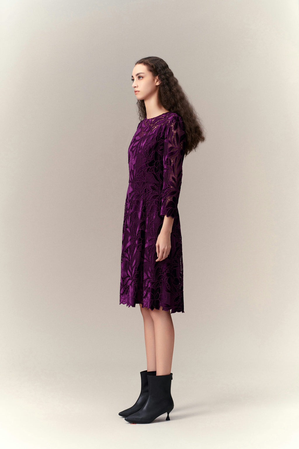 Cut-out Lace Midi Dress