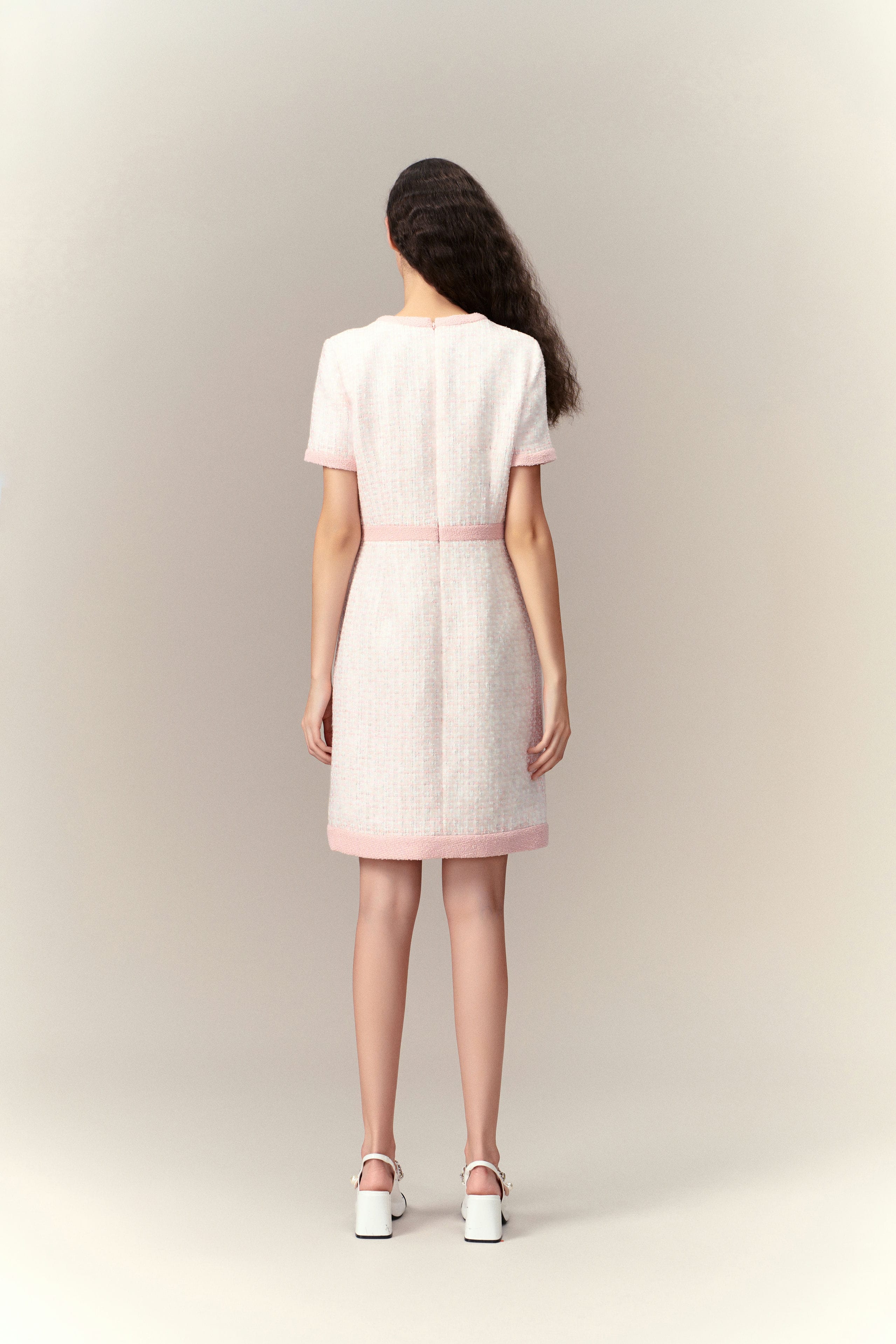 Pink Lady Classic Tweed Dress