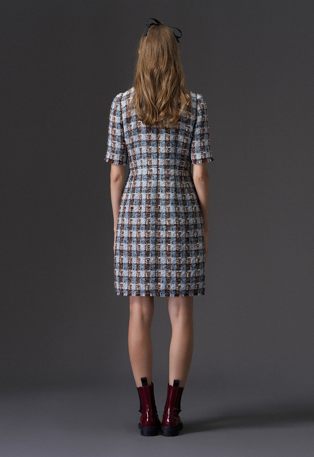 Amber and Light Blue Tweed Dress